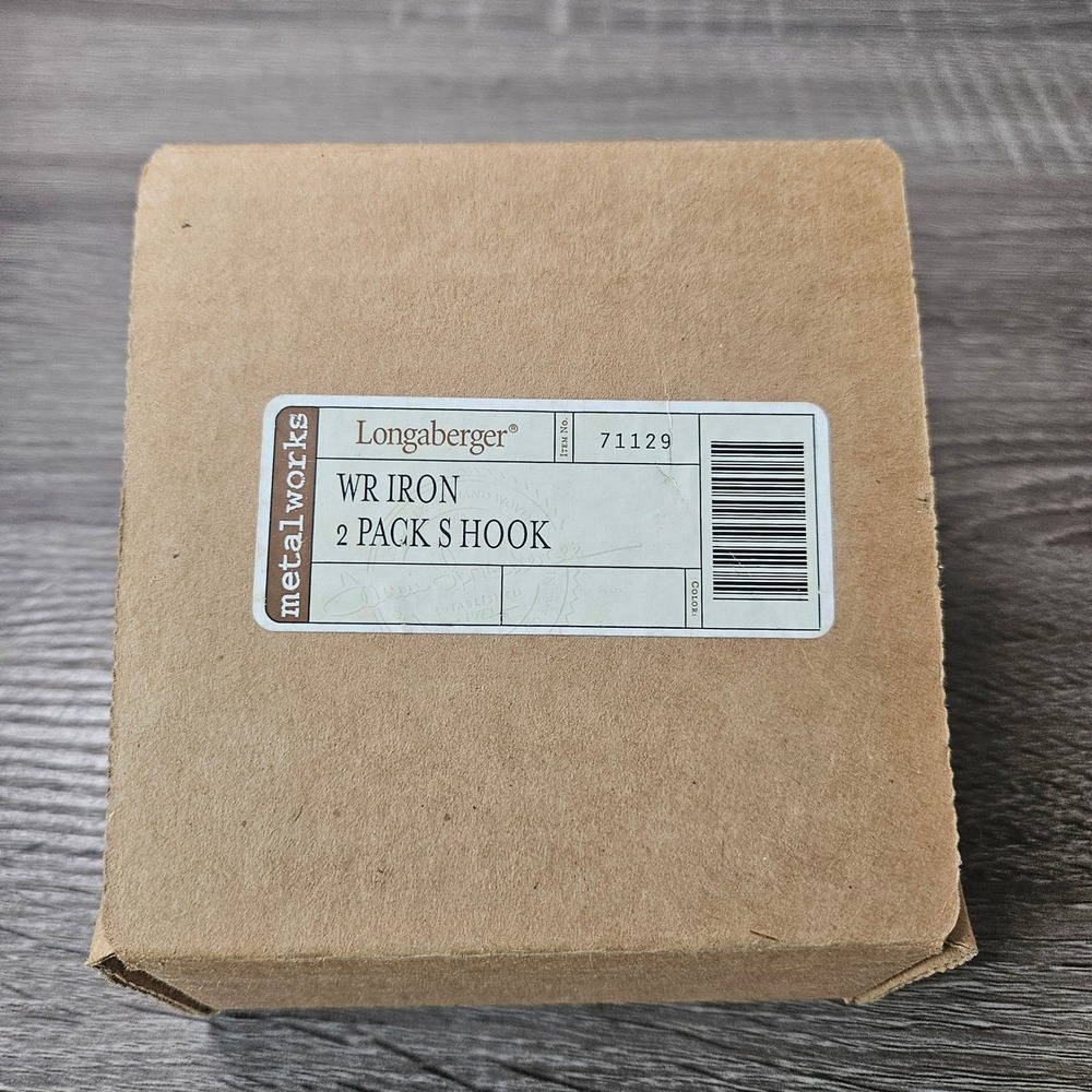 Longaberger Metalworks Wrought Iron S Hooks 2 Pack Black 71129